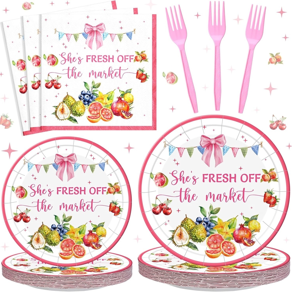 Fruit-Themed Disposable Tableware Party Supplies Set